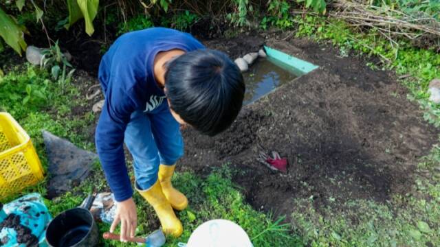 つむぎ野　ビオトープ設置後